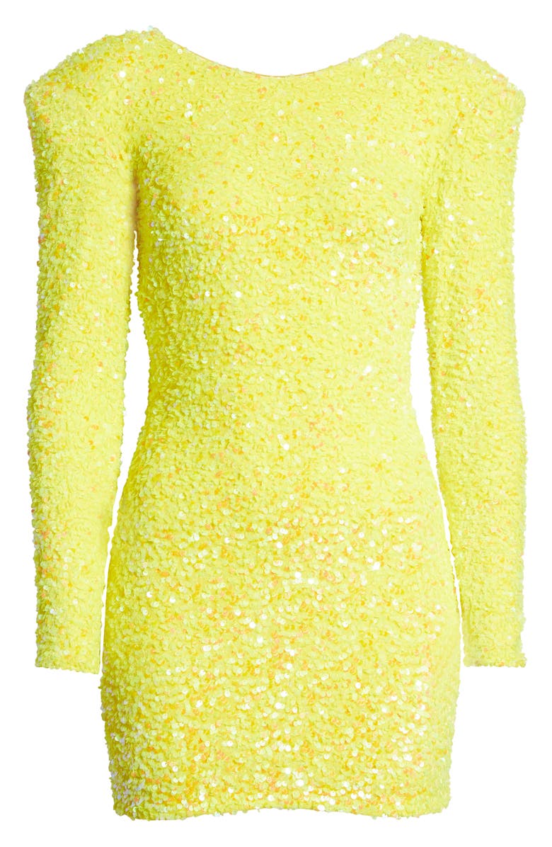 HELSI Milena Sequin Padded Shoulder Long Sleeve Minidress | Nordstrom
