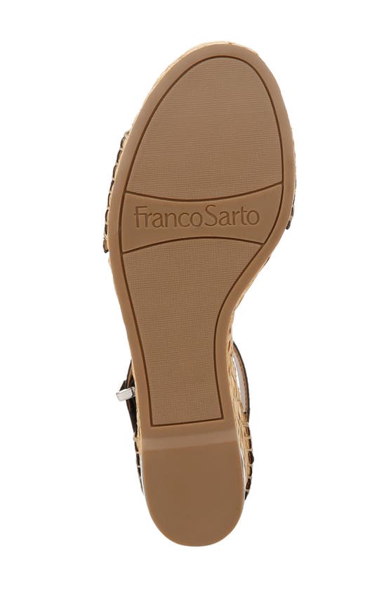 Shop Franco Sarto Clemens Ankle Strap Platform Wedge Sandal In Black Raffia