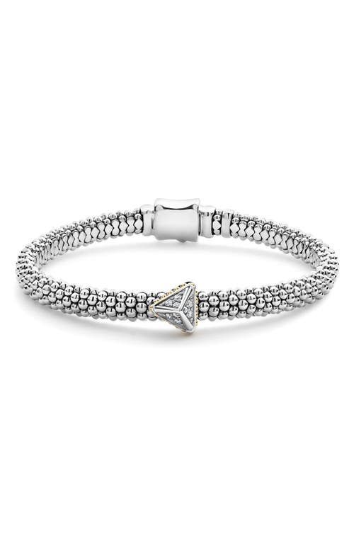 Shop Lagos Ksl Lux Diamond Pyramid Bracelet In Silver/diamond