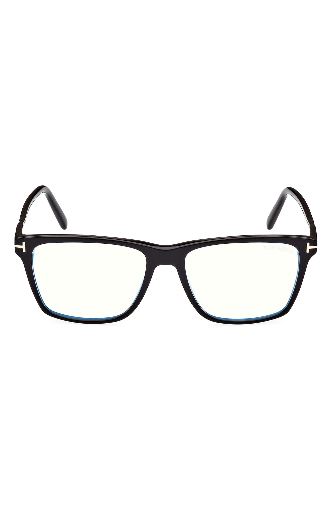 TOM FORD 56mm Square Blue Light Blocking Glasses in Shiny Black | Smart  Closet