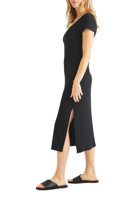 Shop Splendid Iva Rib Midi Dress In Black