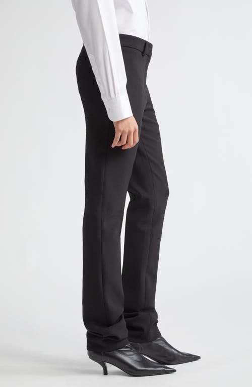 Shop Totême Toteme Slim Fit Wool Blend Cigarette Trousers In Black