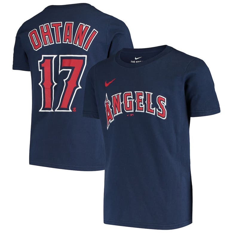 Toddler Los Angeles Angels Shohei Ohtani Nike Red Player Name & Number  T-Shirt