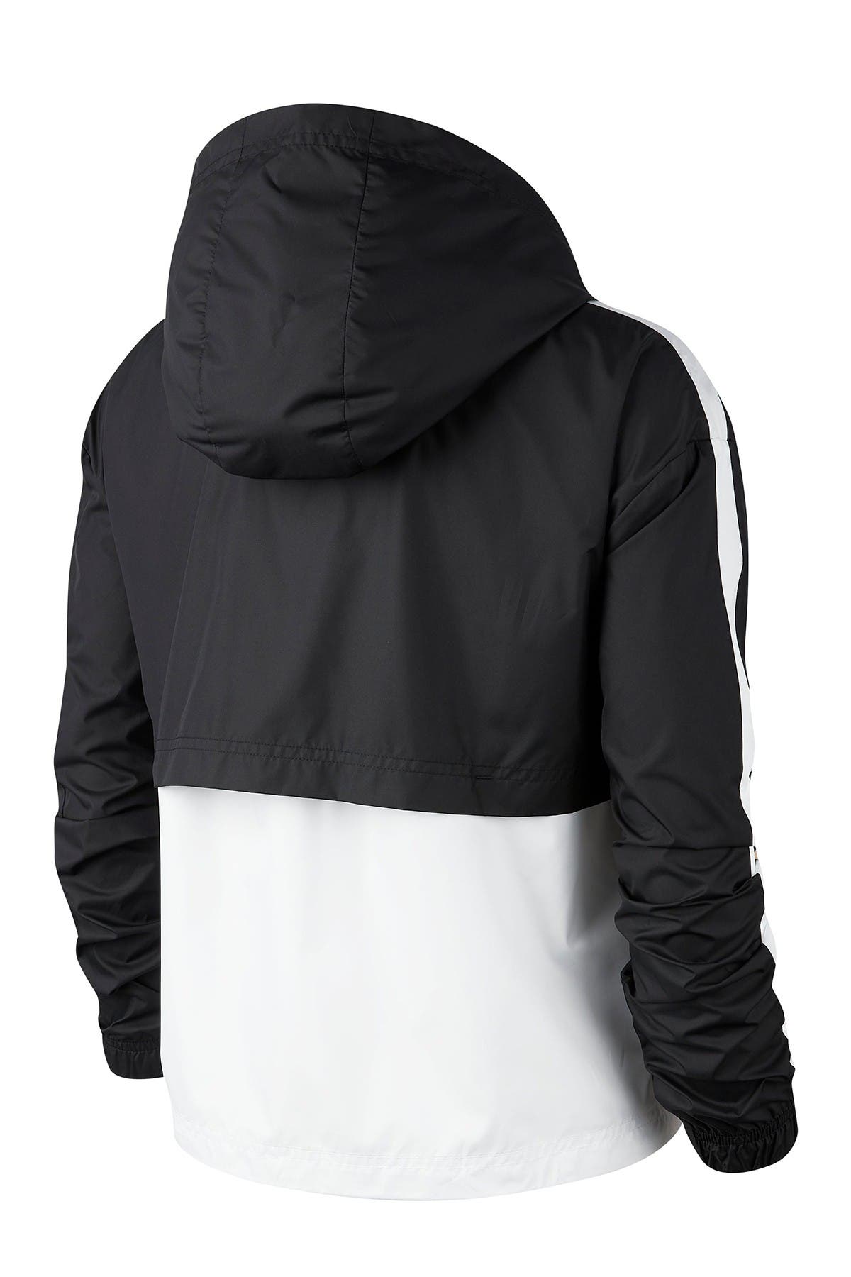 swoosh colorblock zip front hooded jacket