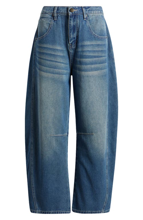 Shop Ptcl Loose Barrel Leg Jeans In Indigo