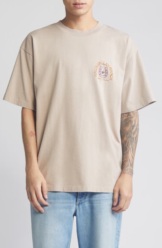 Shop Id Supply Co Hawk Valley Ranch Cotton Graphic T-shirt In Brown