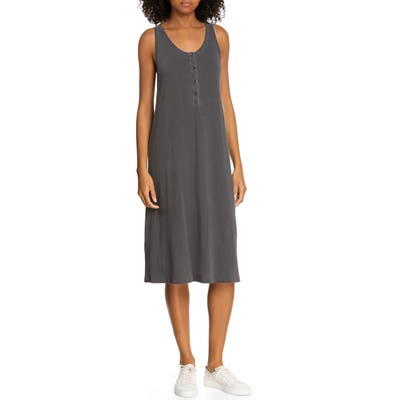 The Great. Slim Henley Tank Dress, Black