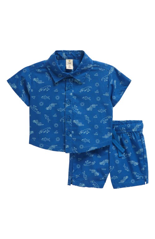 Tucker + Tate Print Short Sleeve Cotton Shirt & Shorts Set at Nordstrom,