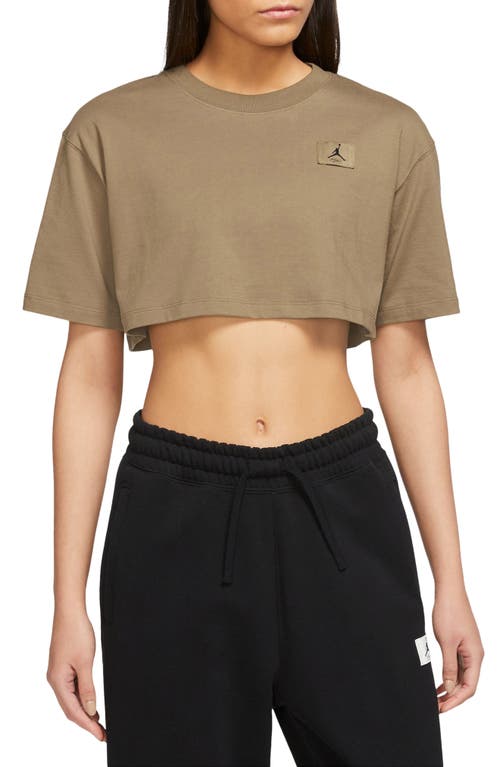 Cotton Crop T-Shirt in Brown Kelp