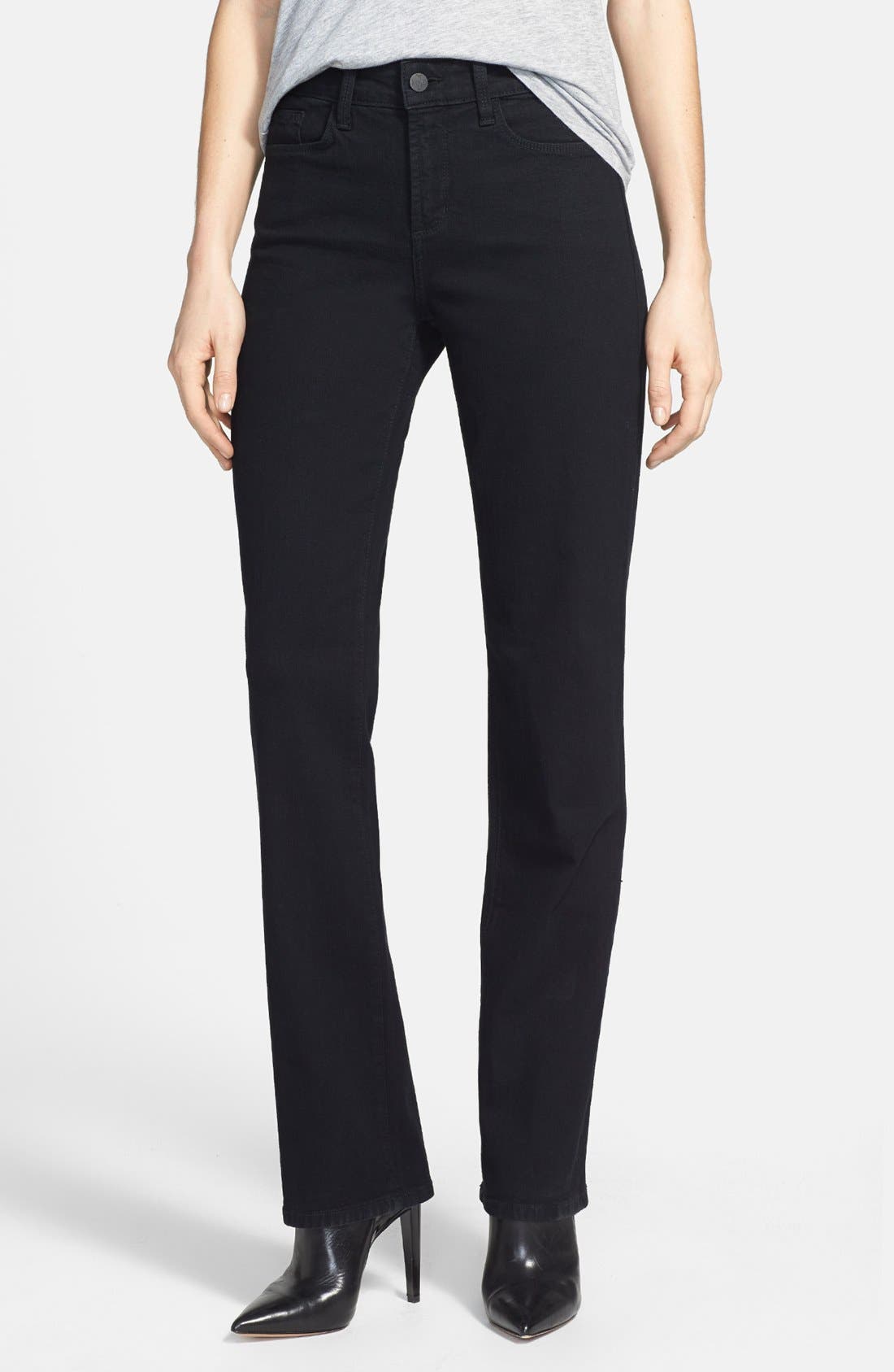 nydj black straight leg jeans