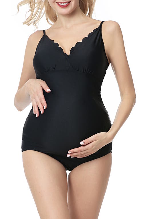 Kimi and Kai Kimber UPF 50+ One-Piece Maternity Swimsuit in Black
