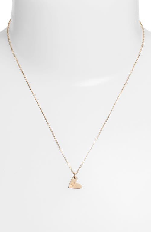 Nashelle 14k-gold Fill Initial Mini Heart Pendant Necklace In Gold/d