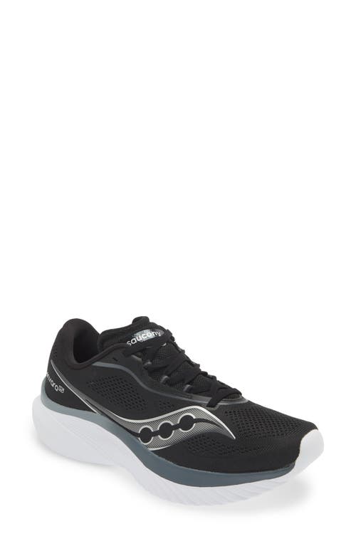 Saucony Kinvara 15 Running Shoe in Black/White 