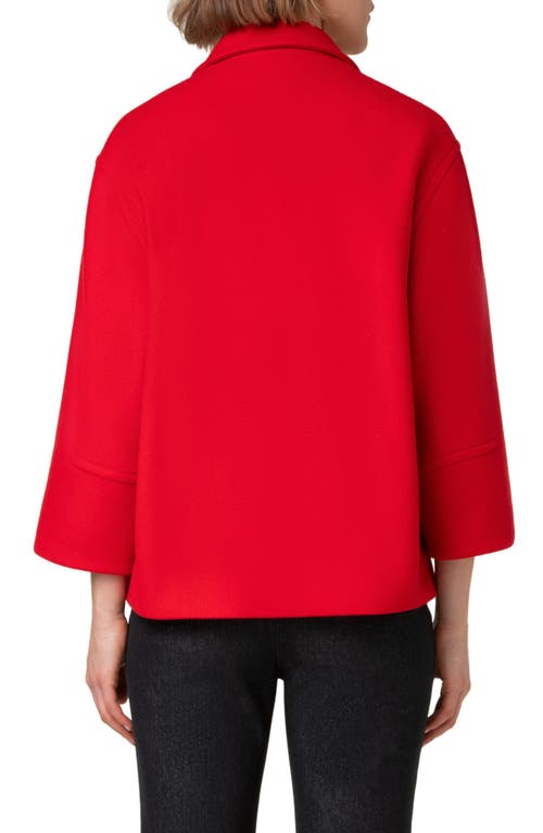 Akris Punto Wool-blend Asymmetric Zip Biker Jacket In Lipstick