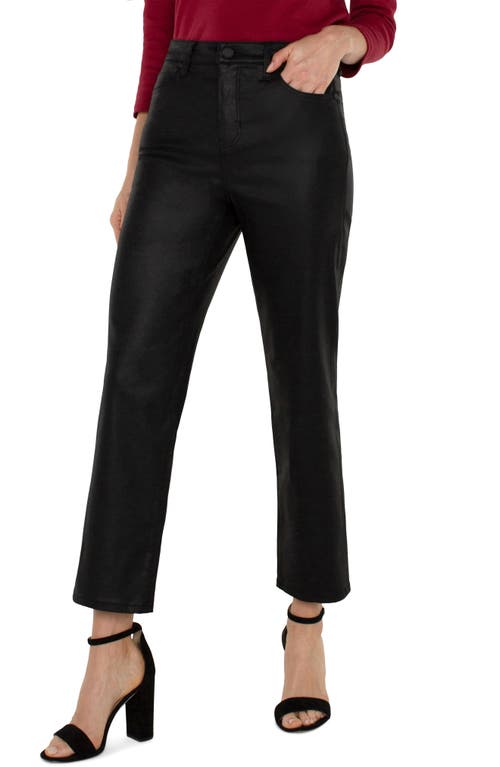 Shop Liverpool Kennedy Crop Straight Leg Jeans In Coated Black