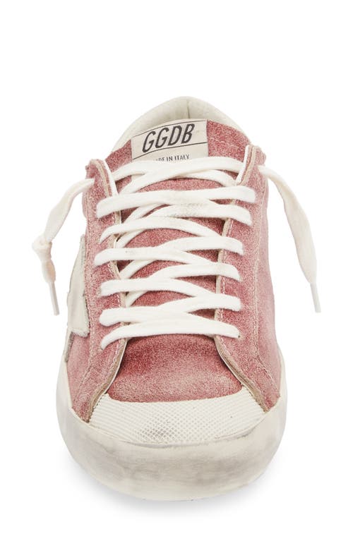 Golden Goose Super-star Low Top Sneaker In Pomegranate/cream/silver