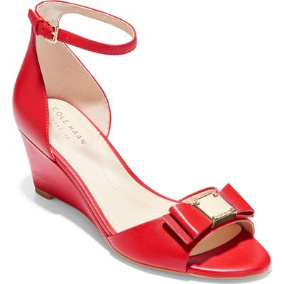 Cole Haan Tali Bow Wedge Sandal, Red