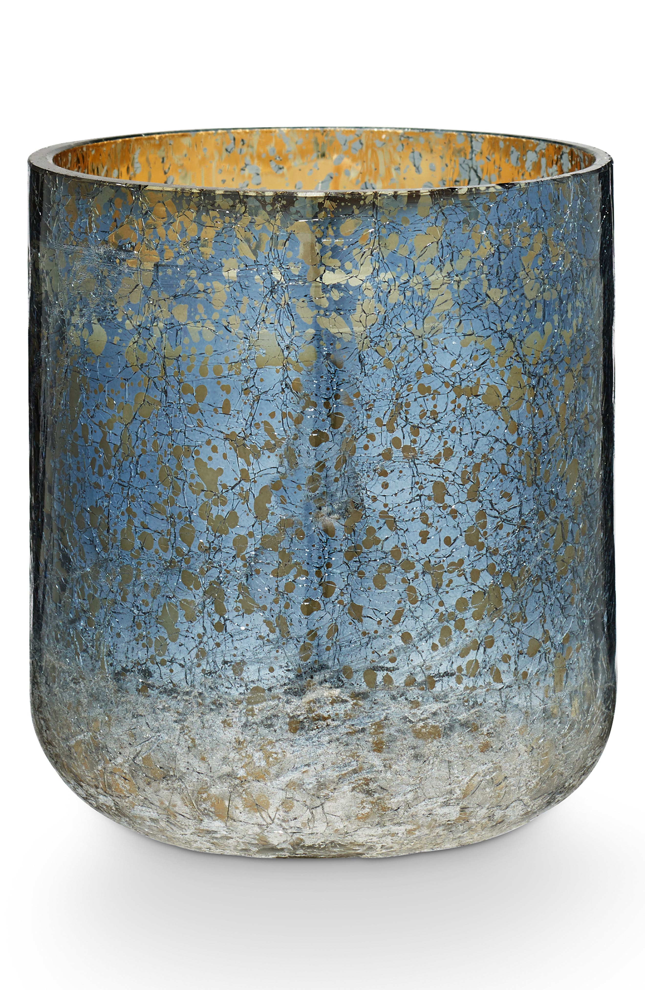 ILLUME® North Sky Small Crackle Glass Candle in Blue 