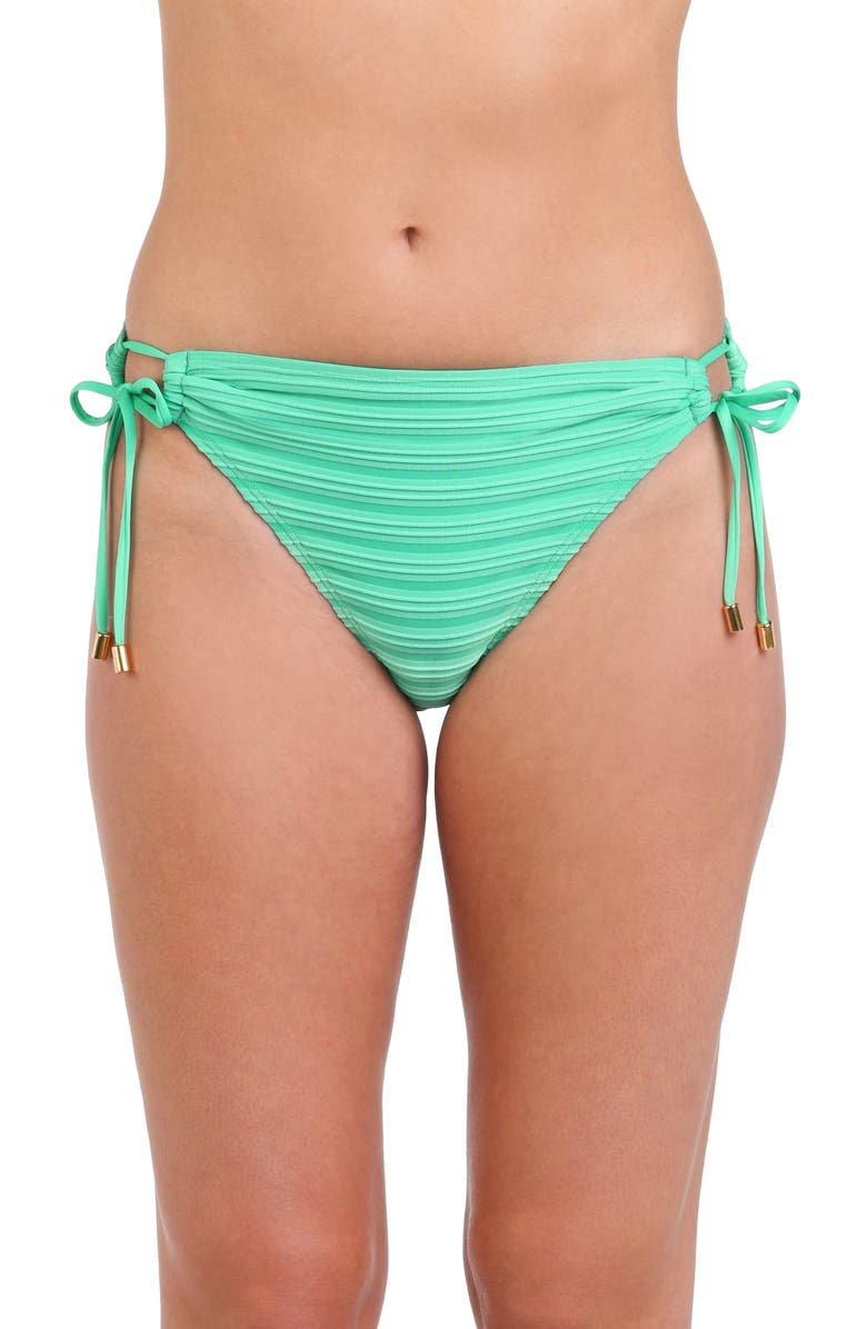La Blanca Fluid Lines Adjustable Loop Hipster Bikini Bottoms, Main, color, Seafoam