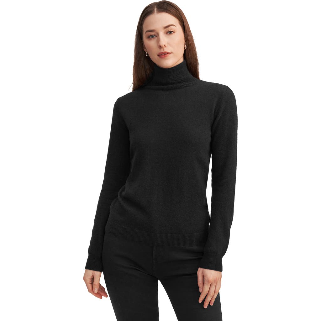 Lilysilk Pure Cashmere Turtleneck Sweater In Black