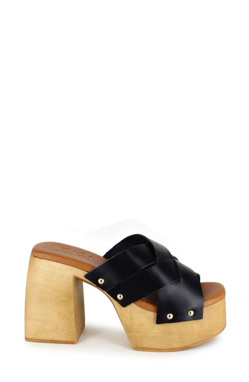 Zigi Suriel Platform Slide Sandal In Blk Leathe