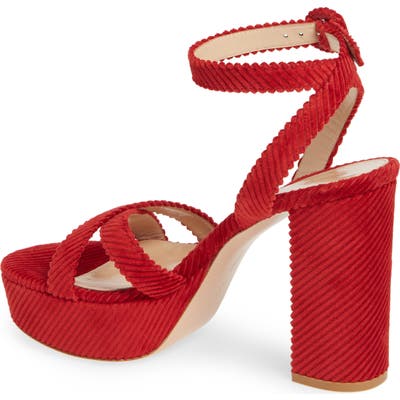 Gianvito Rossi Ankle Strap Platform Sandal - Red