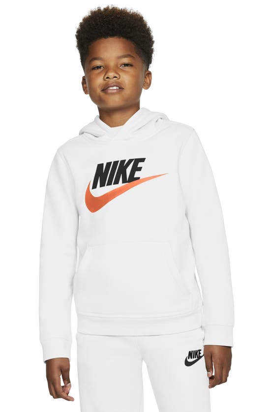 Nike Kids' Sportswear Club Fleece Hoodie In White/ Black