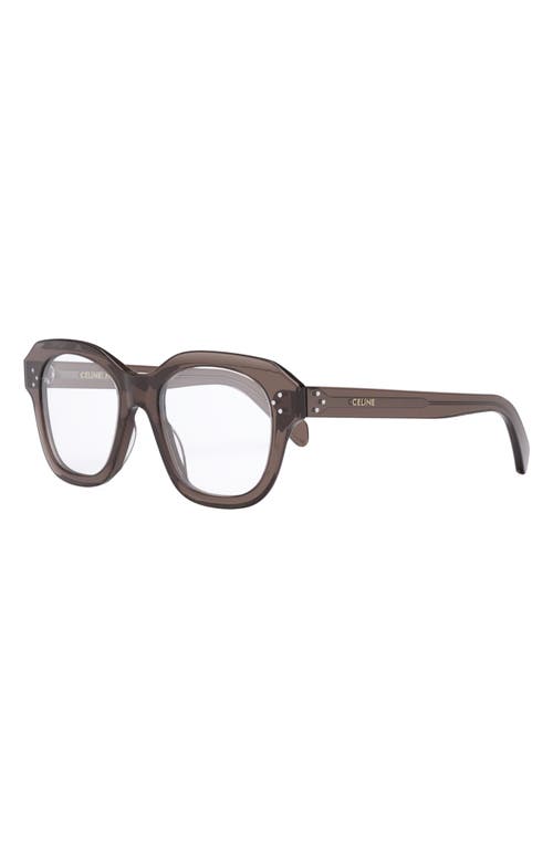 Shop Celine Bold 3 Dots 50mm Butterfly Optical Glasses In Dark Brown/other