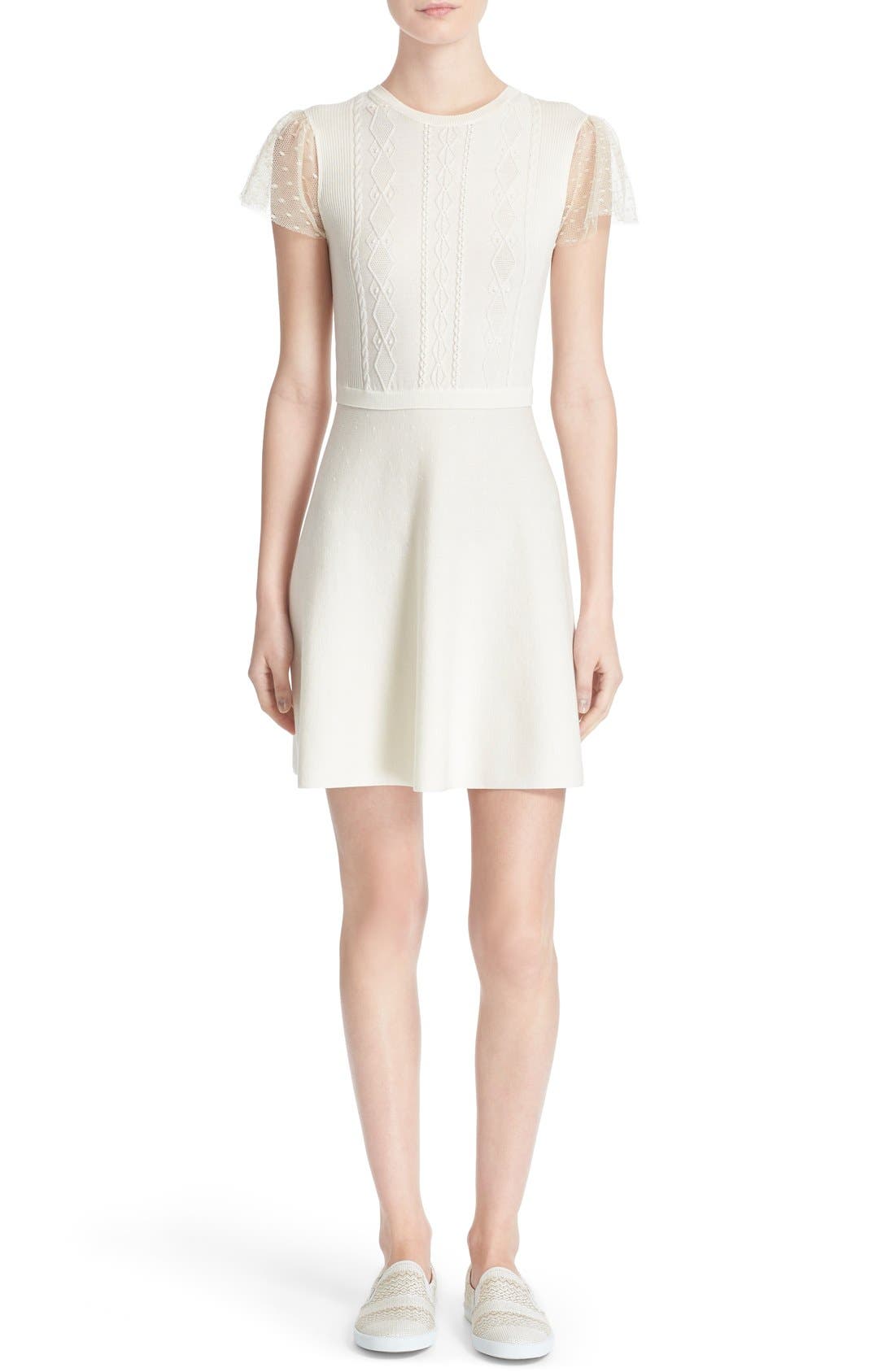 RED Valentino Cap Sleeve Knit Dress Nordstrom