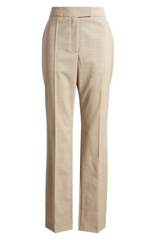 Hugo Boss Boss Teana Virgin Wool Trousers In Deep Champagne Melange