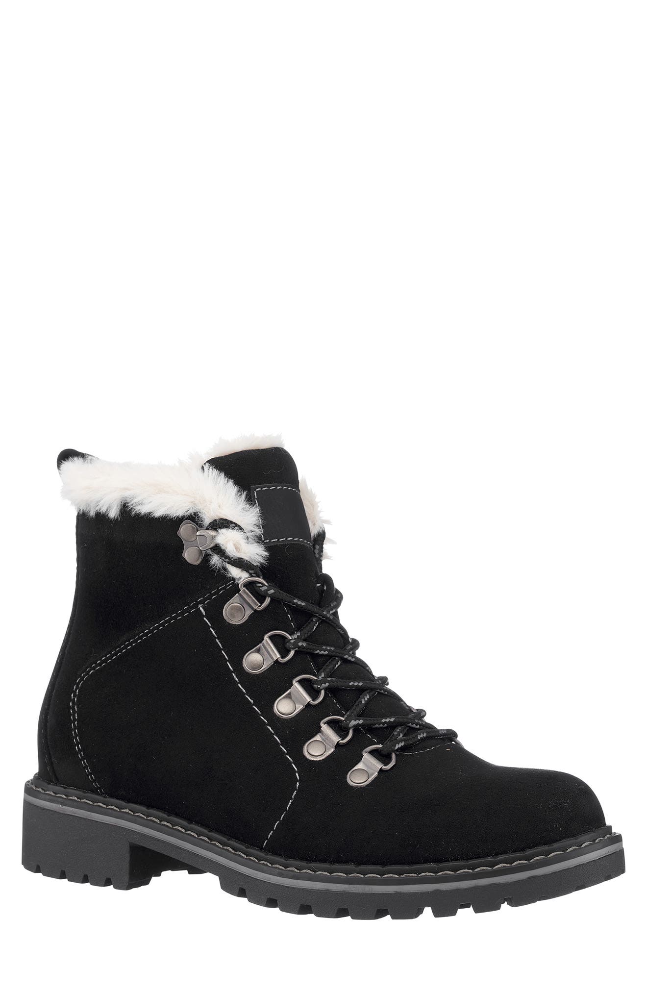 faux fur lined hiker boot