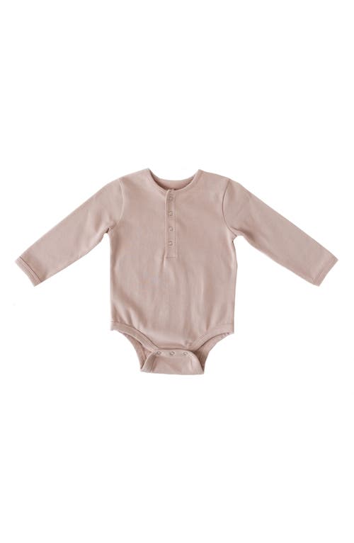 Pehr Essential Long Sleeve Organic Cotton Bodysuit in Pink at Nordstrom