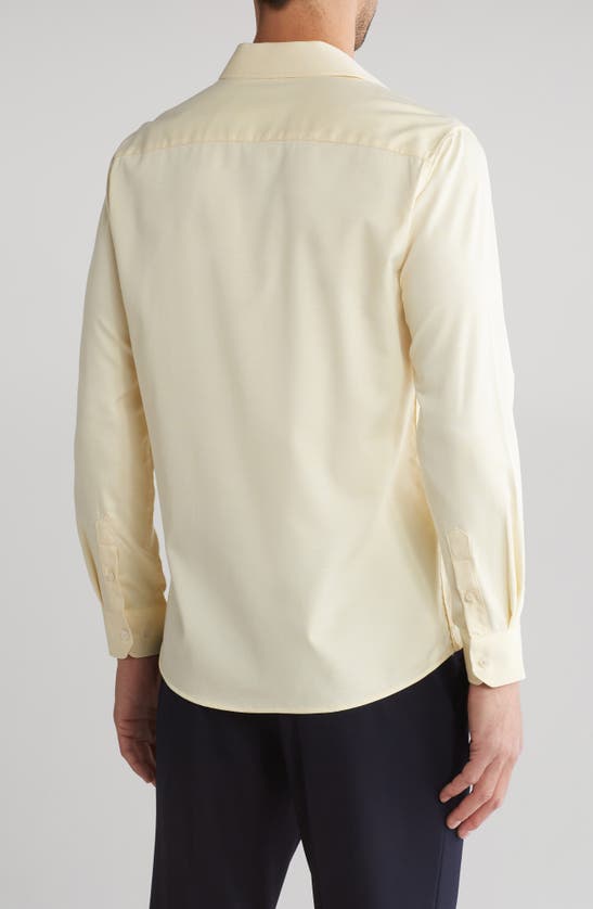 Shop Tom Baine Slim Fit Performance Stretch Button-up Shirt In Yellow