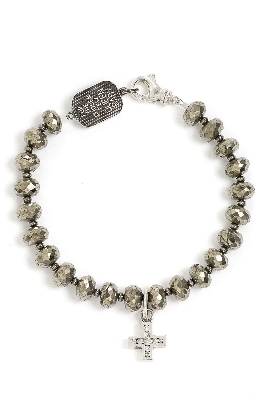 Queen Baby Cross Charm Pyrite Bracelet Nordstrom