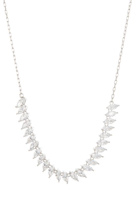 Angled Marquis CZ Frontal Necklace