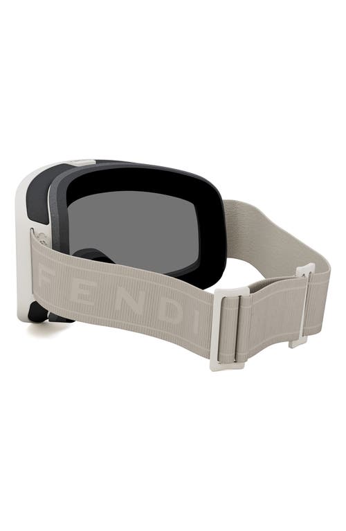 Shop Fendi Ski Mask With Logo Mirrored Lens In Grey/smoke Mirror