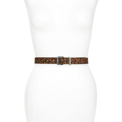 Allsaints Leather Belt, Leopard/dull Nickel