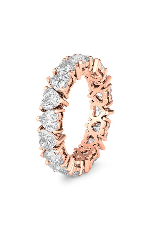 Shop Hautecarat Alternating Hearts Lab Created Diamond Eternity Ring In Rose Gold