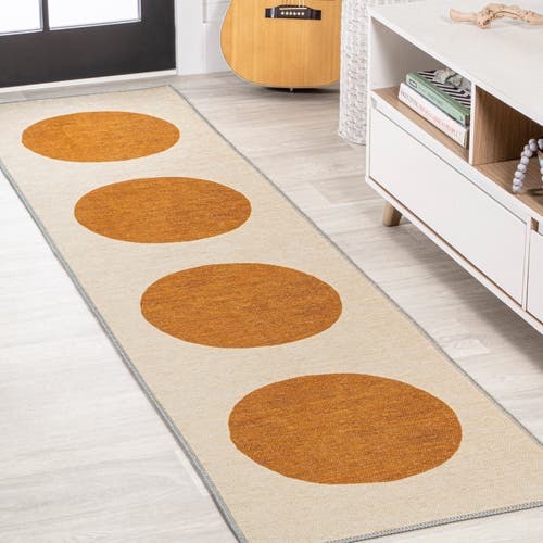 Jonathan Y Cirkel Minimalist Geometric Dot Machine-washable Area Rug In Cream/terracotta