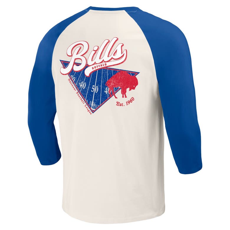 Shop Darius Rucker Collection By Fanatics Royal/white Buffalo Bills Raglan 3/4 Sleeve T-shirt