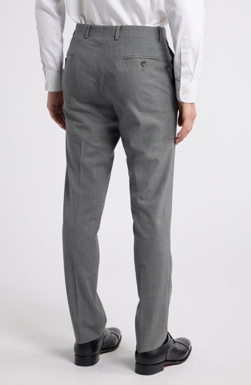 Jack Victor Patrick Flat Front Stretch Wool Dress Pants In Medium Grey