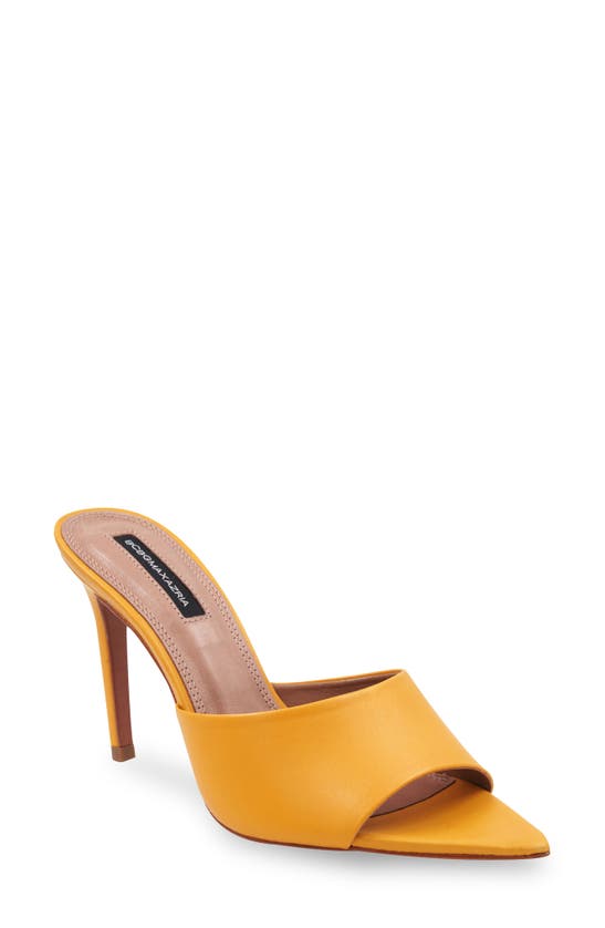 Shop Bcbgmaxazria Dana Leather Slide Sandal In Tuscany Yellow