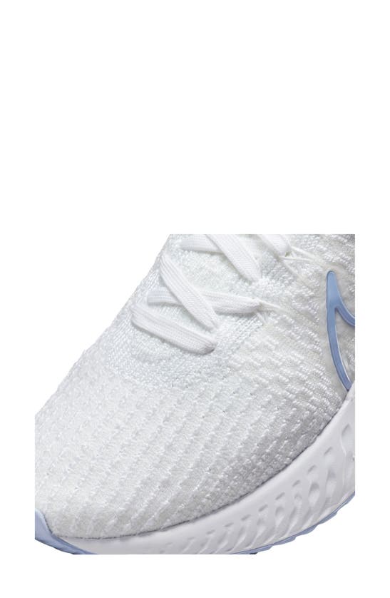 Nike React Infinity Flyknit Running Shoe In White/ Light Marine/ Citron