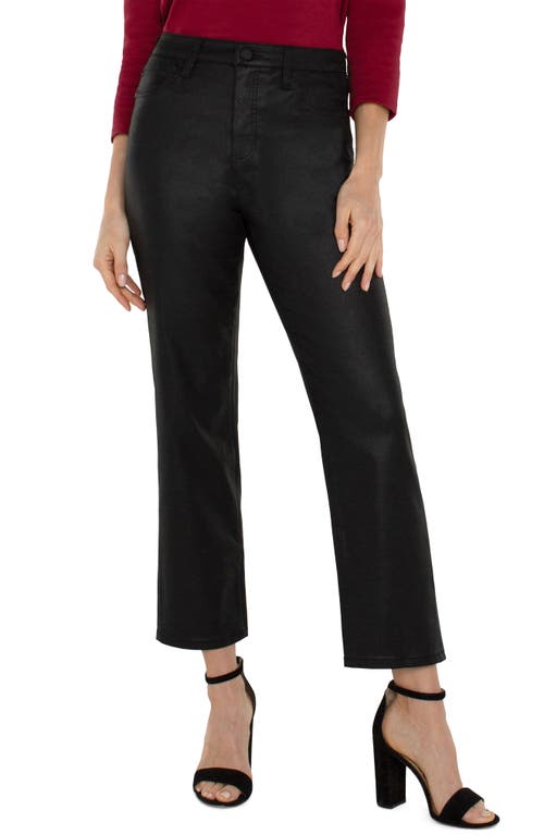 Shop Liverpool Kennedy Crop Straight Leg Jeans In Coated Black