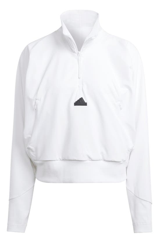Shop Adidas Originals Sportswear Z.n.e. Quarter Zip Jacket In White