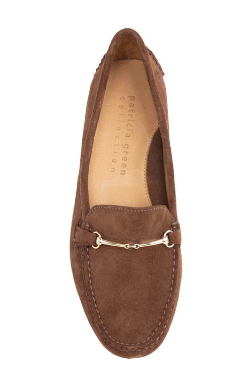 Shop Patricia Green Caroline Moc Toe Bit Loafer In Chocolate Suede