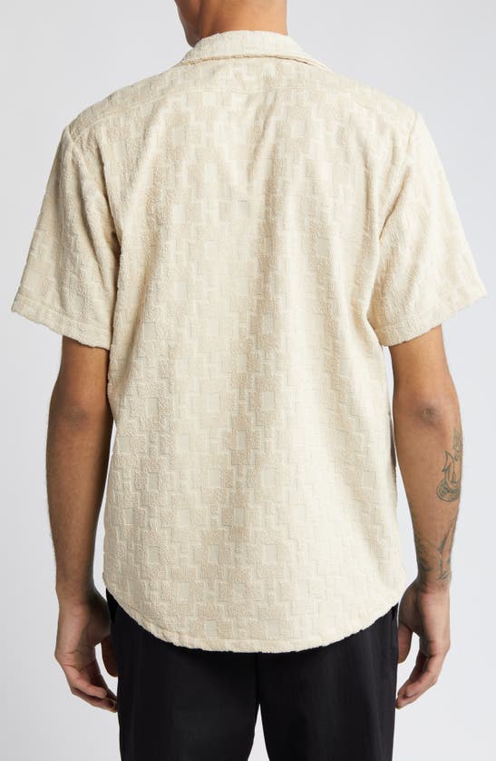 Shop Oas Beige Machu Terry Cloth Camp Shirt