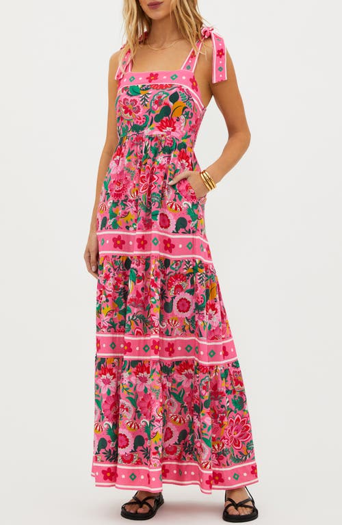 Beach Riot Floral Print Cotton Cover-up Maxi Sundress In Passion Flor