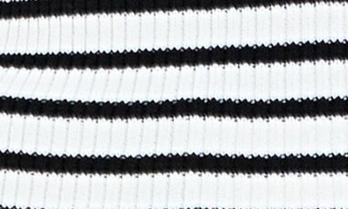 English Factory Stripe Rib Sweater In White/ Black