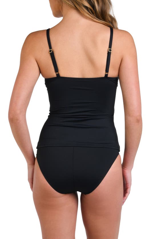 Shop La Blanca Island Goddess Sweetheart Shirred Tankini In Black